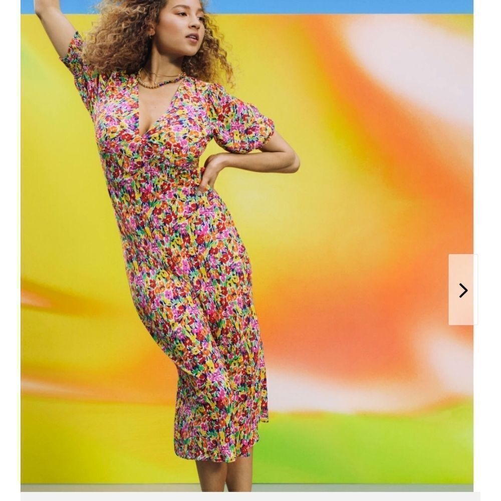 ‎NEW WITH TAGS RIXO FLORAL MIDI DRESS